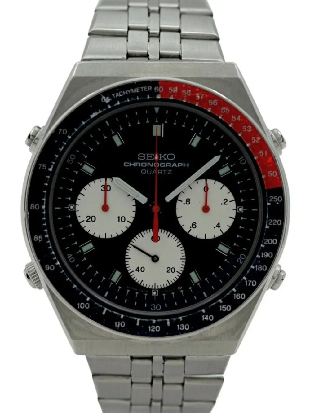 Seiko 40.5mm Pepsi Vintage Blue Dial Chronograph Quartz Watch! Ref: 7A28-7100!